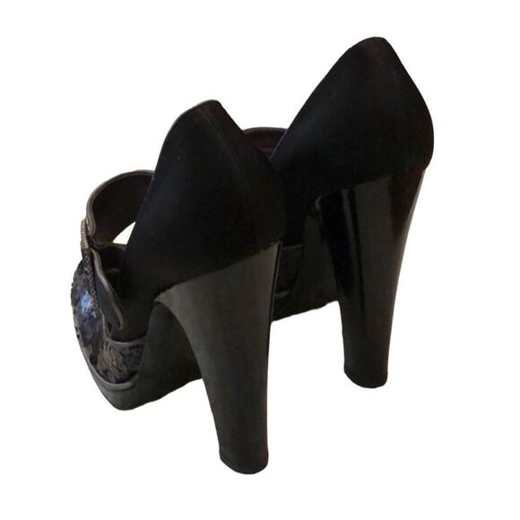 Alberta Ferretti Sequin Mary Jane Heels Size 8 - Picture 8 of 10